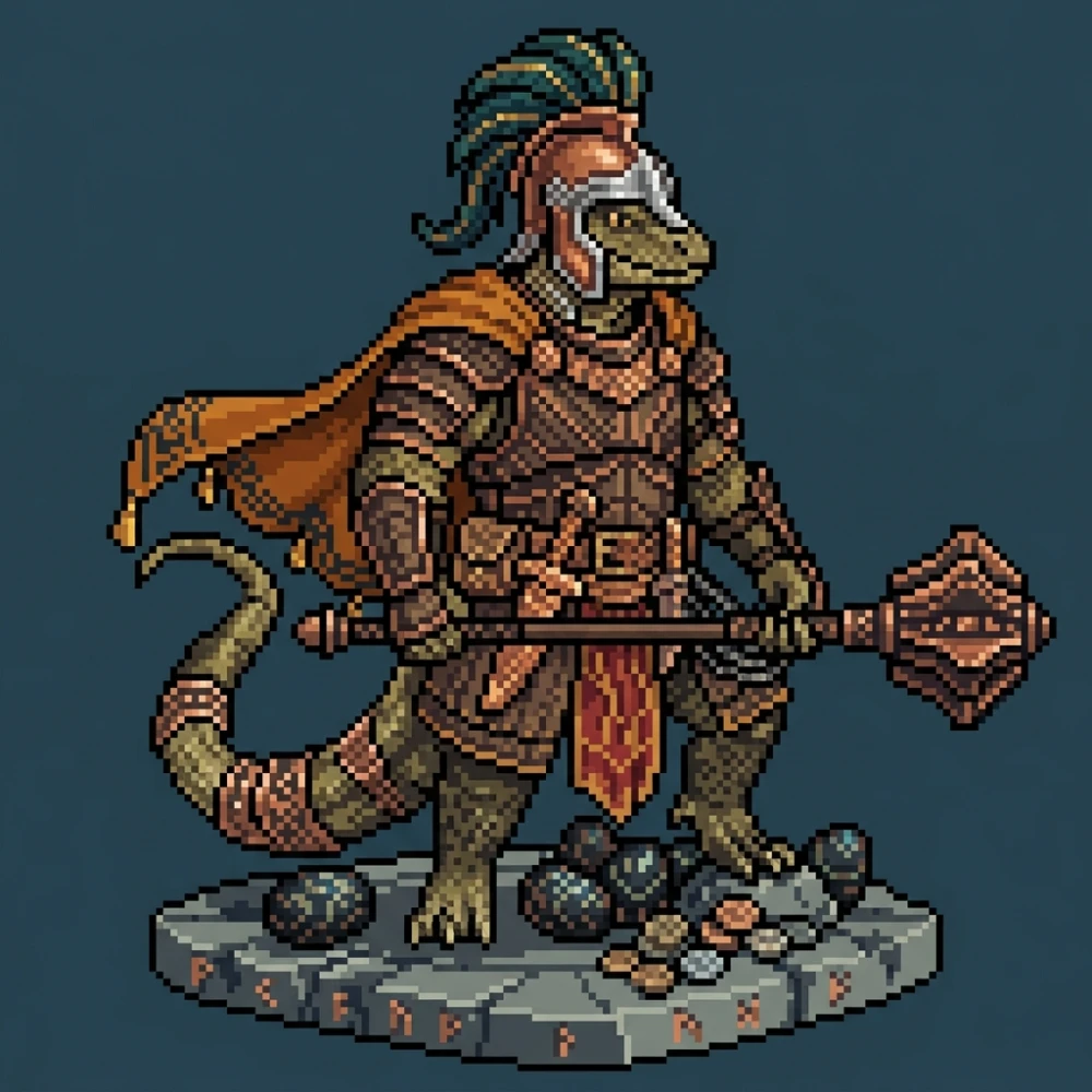 Komodo Berserker: Teal Crest Crusader