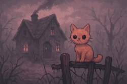 Eerie Pastel Cat