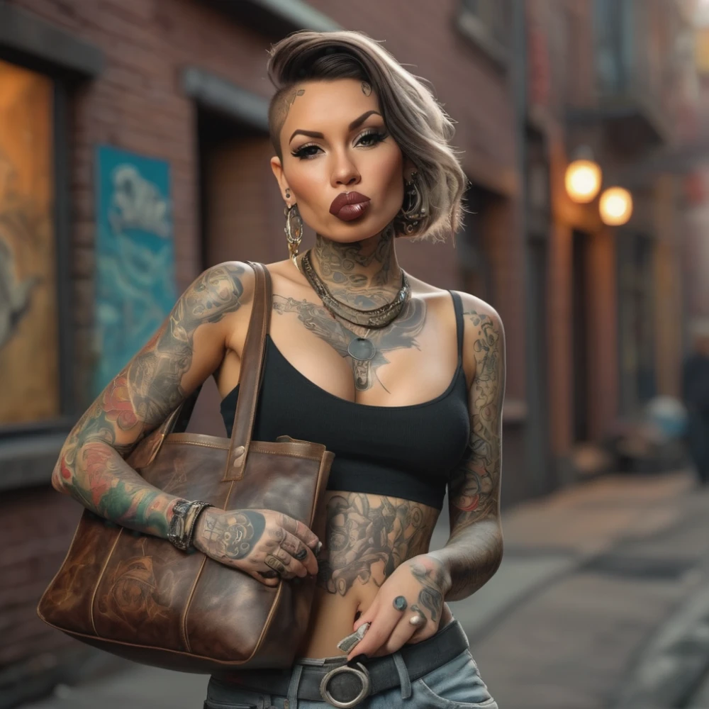 Hot Lady With Tattoos