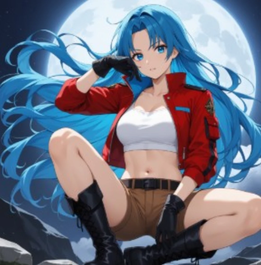 The girl with blue hair