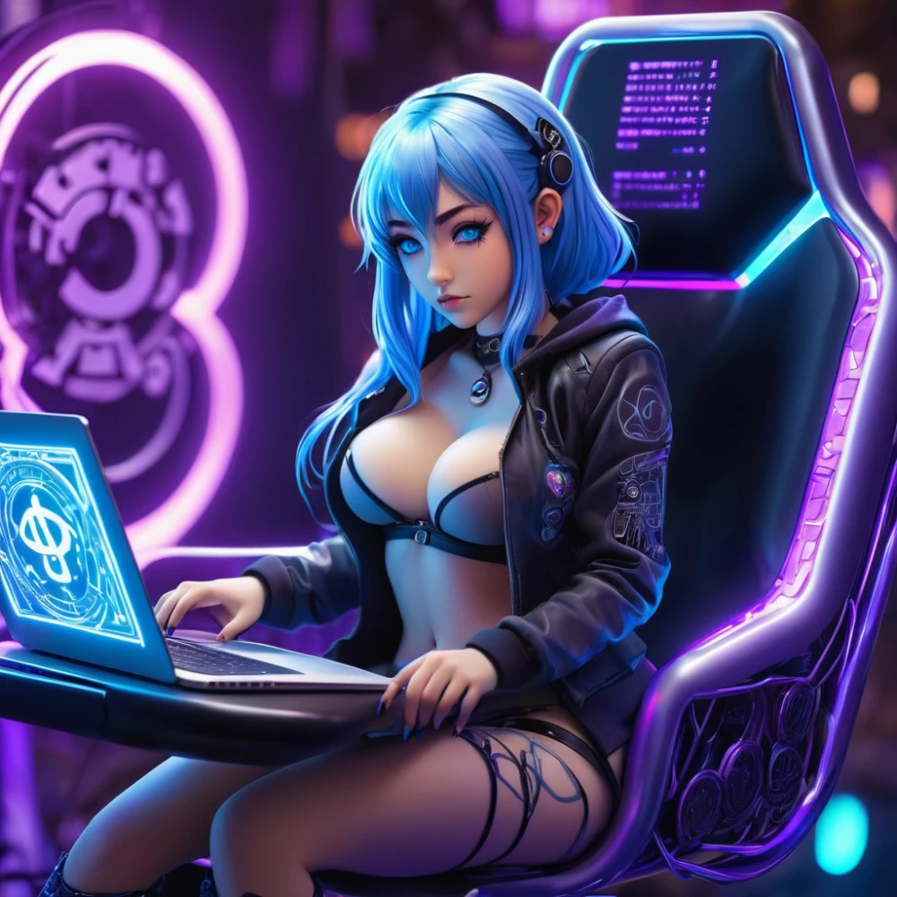 Blue Hair Anime Crypto Master