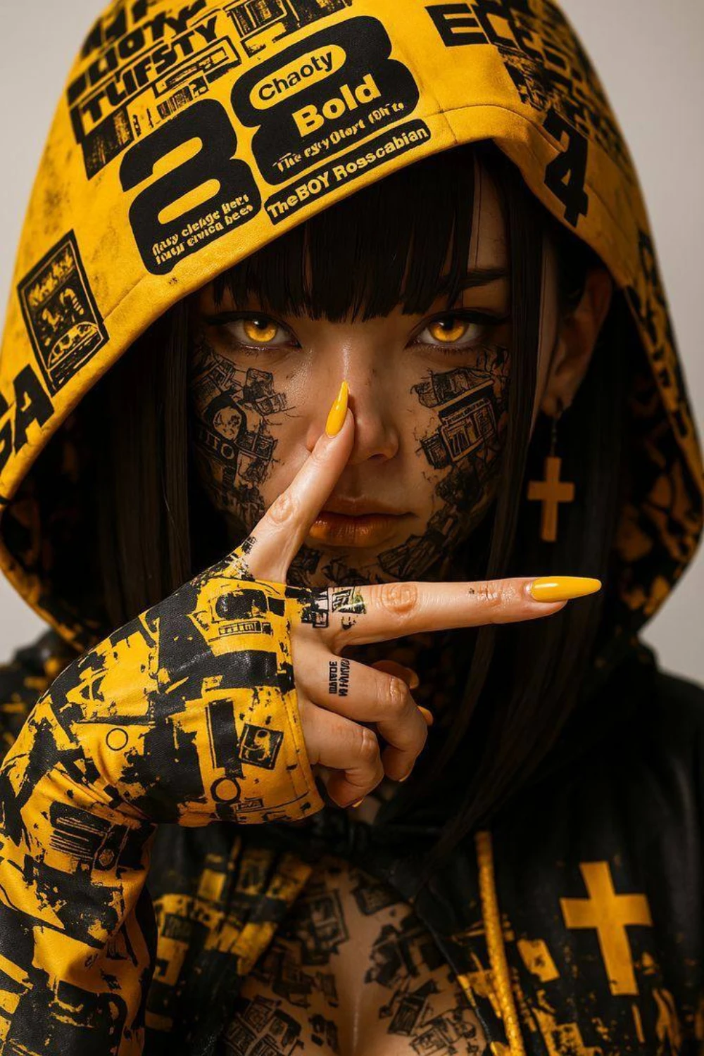 Yellow and black ghost