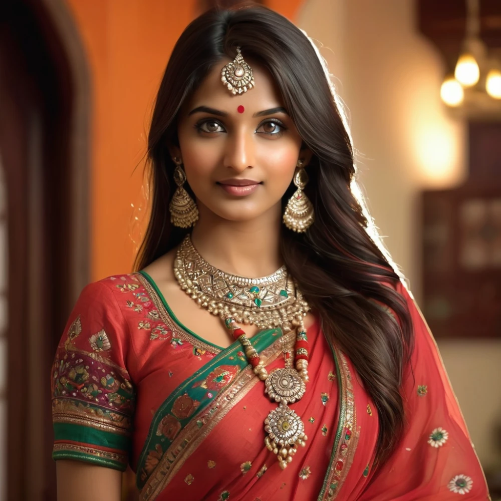 Indian Girl In Traditional Dress