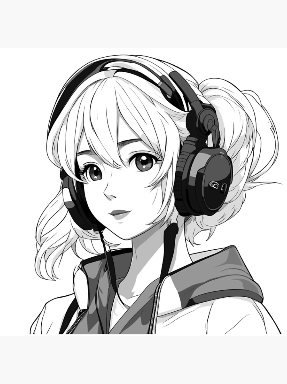 Headphone in head female