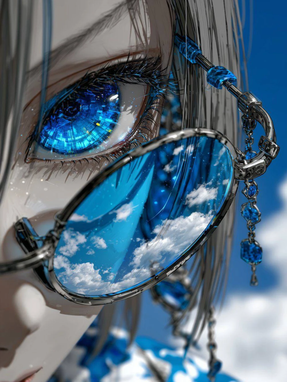 Blue Look Into The Clouds